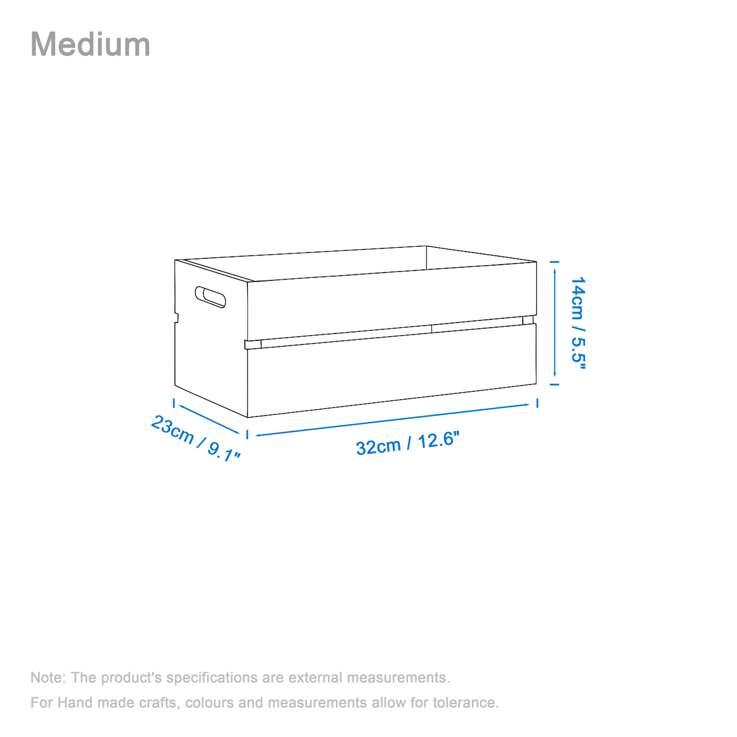 White Wooden Crate Display Trough - 3 Sizes