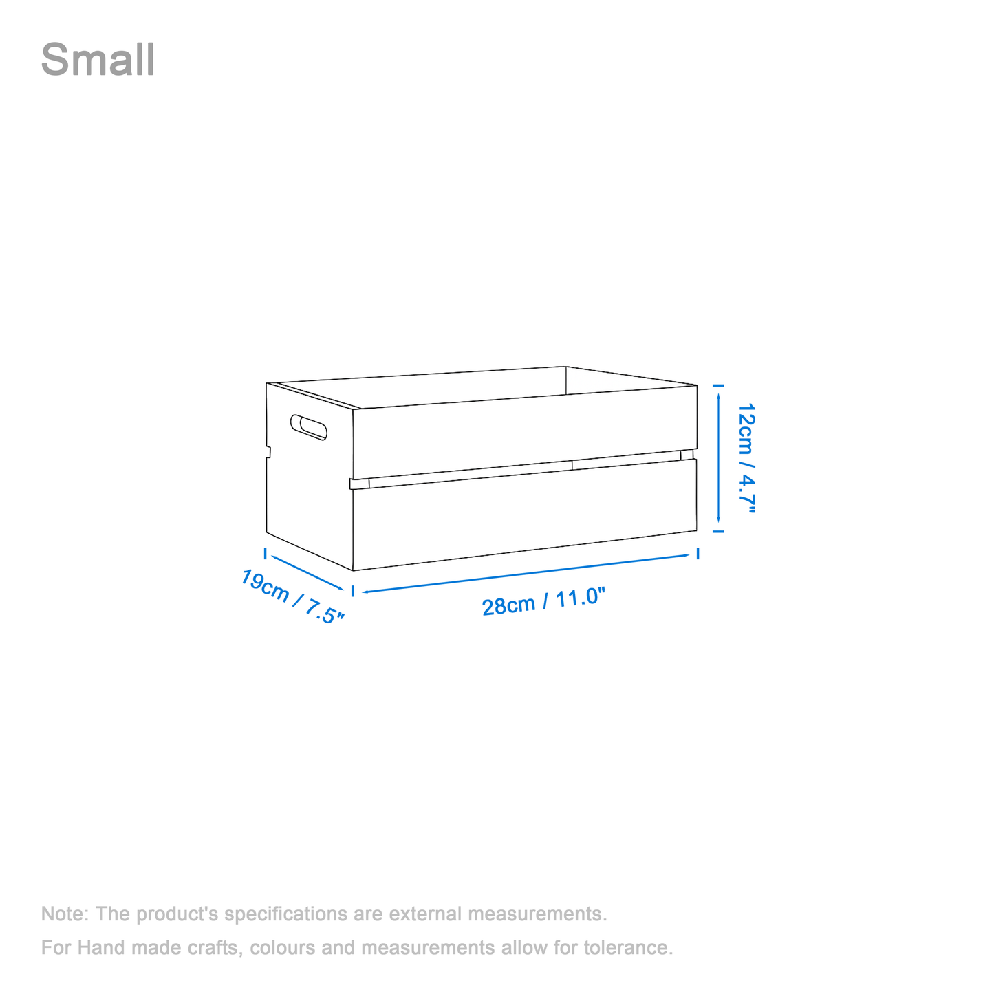 White Wooden Crate Display Trough - 3 Sizes