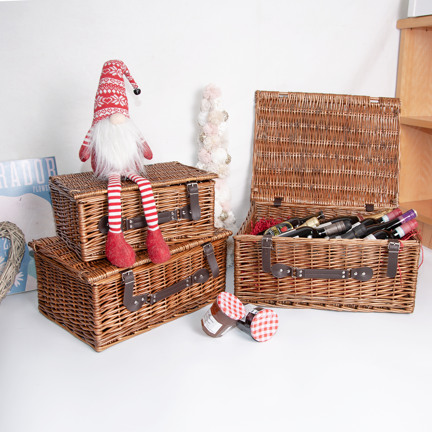 Double Steamed Wicker Storage Hamper Basket - 3 Sizes