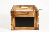 Natural WoodenCrate With Blackboard Retail  Dec Display Storage Box Gift Hamper