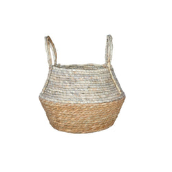 Natural Seagrass Belly Indoor Planter Storage Basket Flower Pot