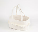 Cotton Rope Beach Bag With Fringe With Handles Shopping Basket Shoulder Tote Bag