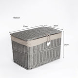 Grey Paint Collection Home Bathroom Storage Wicker Basket Trunk Gift Hampers