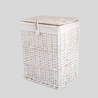 BH Laundry Wicker Basket With Liner With Lid Bathroom Storage