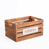 Paw Print Dog Toys Chest Storage Collection Box Wooden Crates Gift Hampers