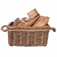 Rustic Fireside Chunky Wicker Log Basket Potato Basket With Rope Handles