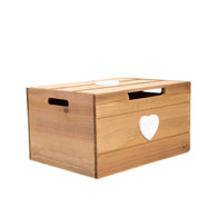 Heart Featured Premium Quality Wooden Box With Lid Xmas Gift Hampers Toys