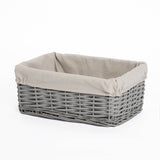 Grey Painted Wicker Storage Basket Shelf Organization Gift Hamper Bathroom