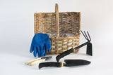 Wicker Garden Basket with Hand Tools Garden Tools with Wicker basket carrier