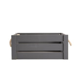 NV-Grey Paint Rope Handle Storage Wooden Crates shelve Box Christmas Gift Hamper