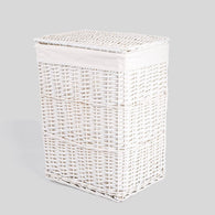 BH 80L Laundry Wicker Basket With Liner With Lid Bathroom Storage