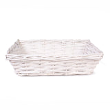 Pure White Wicker Trays Retail Display Christmas Gift Hampers Gift Packing