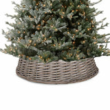 Wicker Christmas Tree Skirt Xmas Stand Cover Xmas Decoration Wicker Basket Decor