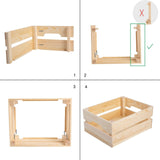 BH Flat Package Unpainted Wooden Storage Box Organiser For Toys Tools Kitchen