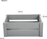 BH Grey Wooden Crate With Handles Storage Box Shelve Box Christmas Gift