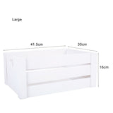 Pure White Lovely Heart Handle Wooden Crates Storage Shelves Box Christmas Gift