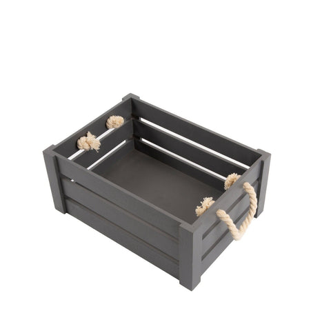 NV-Grey Paint Rope Handle Storage Wooden Crates shelve Box Christmas G –  Wickerfield
