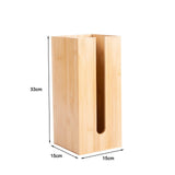 Wooden Finish Free Standing Toilet Paper Roll Holder Bathroom Storage x 2