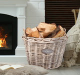 Rustic Countryside Style Chunky Wicker Fireside Heavy Duty Log Baskets