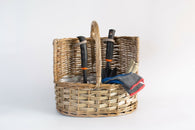 Wicker Garden Basket with Hand Tools Garden Tools with Wicker basket carrier