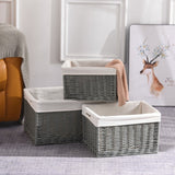 Grey Natural Wicker Storage Basket Toys Storage Wardrobe Organizer Nursery Room