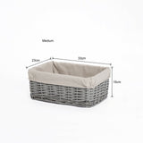 Grey Painted Wicker Storage Basket Shelf Organization Gift Hamper Bathroom