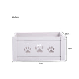 Paw Shaped Cutout Pet Wooden Storage Crates Toys Box Pet Gift Hamper Collection