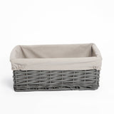 Grey Painted Three Sizes Available Wicker Storage Basket Shelf Organization Gift