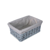 Grey Painted Three Sizes Available Wicker Storage Basket Shelf Organization Gift