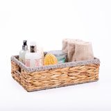 Shallow Woven Water Hyacinth Organiser Storage Baskets Gift Hamper Basket