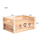 Paw Shaped Cutout Pet Wooden Storage Crates Toys Box Pet Gift Hamper Collection