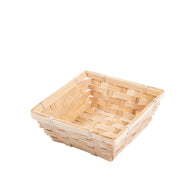 Square Bamboo Bread Basket Food Storage Wicker Christmas Hamper Retail Display