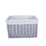 Grey Wash Full Wicker Trunk Baby Nursery Toys Blanket Storage Chest Basket Box
