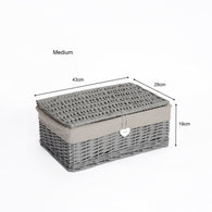 Grey Painted Lid Wicker Storage Collection Christmas Gift Hamper Wicker Basket