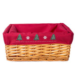 Red Lined Honey Wicker Trays Retail Display Hampers