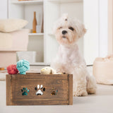 Paw Shaped Dog Toys Chest Storage Collection Box Wooden Crates Gift Hampers