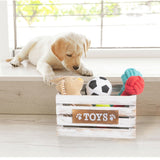 Paw Print Dog Toys Chest Storage Collection Box Wooden Crates Gift Hampers