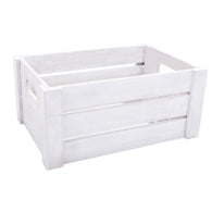 OffWhite Vintage Cutout Handle Wooden Crates Storage Rack Shelves Christmas Gift