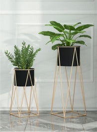 Metal Planter Stand With Plant Pot Flower Pot for Indoor Balcony Planter