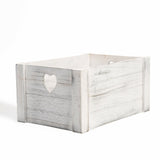 Heart Cutout Handles Wooden Crates Retail Display Shelve Storage Box Gift Hamper