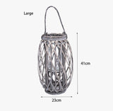 BH Lantern With Candle Holder Garden Lightning Table Lights Rattan
