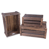 Lovely Brown Wooden Crates Storage Rack Shelves Christmas Eve Gift Hamper Box