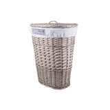 Wicker Oval Laundry Basket Bathroom Storage Laundry Bag Bin With Liner and Lid