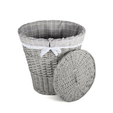 Wicker Oval Laundry Basket Bathroom Storage Laundry Bag Bin With Liner and Lid