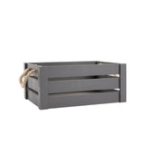 NV-Grey Paint Rope Handle Storage Wooden Crates shelve Box Christmas Gift Hamper