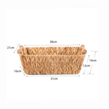 3 PCS Water Hyacinth Storage Baskets with Wooden Handles Bathroom Storage Baskets Gift Hampers Countertop Retail Display Baskets