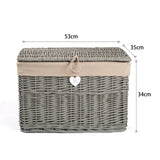 60L Rattan Storage Trunk Bedroom Storage Box Bathroom Storage Laundry Basket Wicker Storage Basket With Lid With Linner