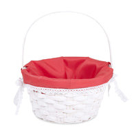 Greenleaves Red Liner Bamboo Wicker Basket Kid Child Party Flower Basket Basket