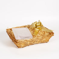 Greenleaves Honey Wicker Hampers DIY Gift Basket Hamper Kit Shredded Paper Cello Wrap Pull Bow